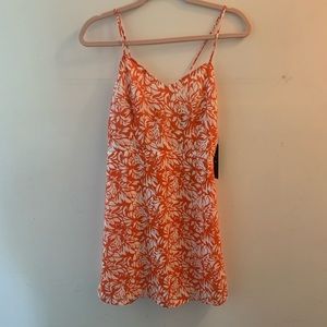 On the Riviera Orange Floral Print Tie-Back Dress